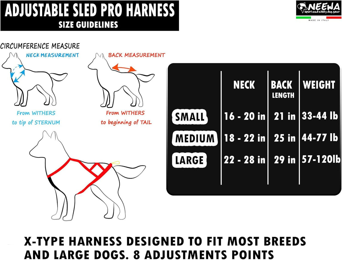 Adjustable Small Red Pro Harness for Sled Dog Joring