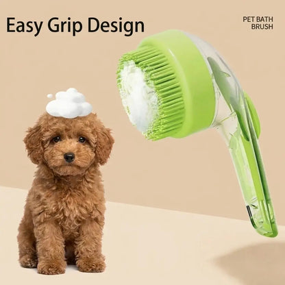 Transform Bath Time with the 2026 Universal 2-in-1 Pet Bath and Grooming Brush – Integrated Soap Dispenser, Ergonomic Handle, and Gentle Massage for Dogs and Cats!
