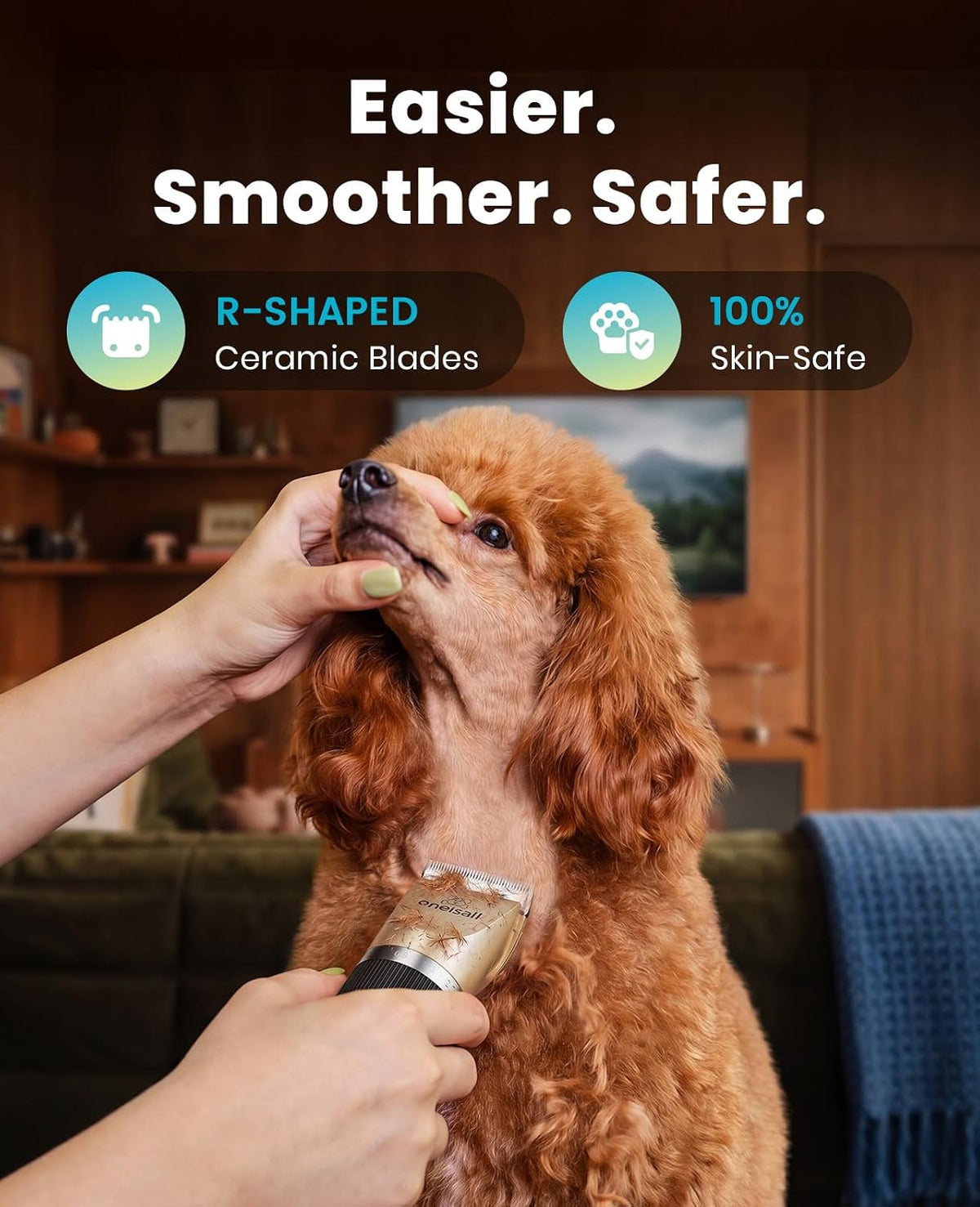 Premium Professional Grooming Clippers for Dogs, Cats, and Rabbits - Cordless, Quiet, and Rechargeable with LCD Display