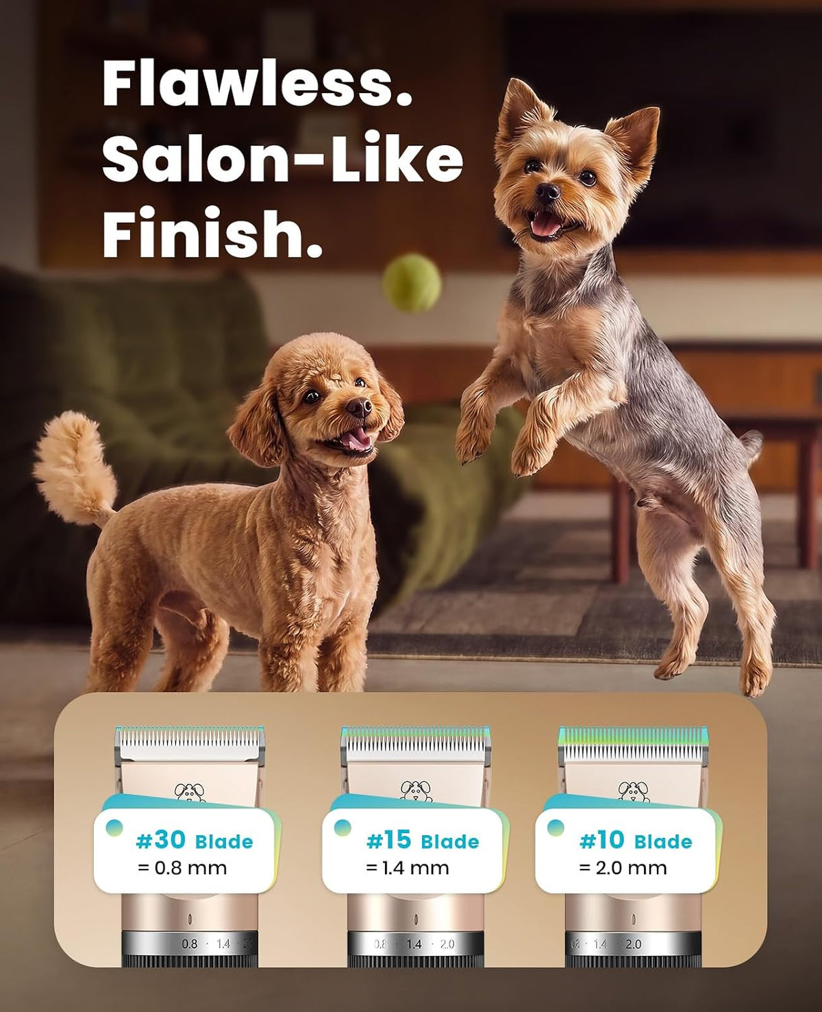 Premium Professional Grooming Clippers for Dogs, Cats, and Rabbits - Cordless, Quiet, and Rechargeable with LCD Display