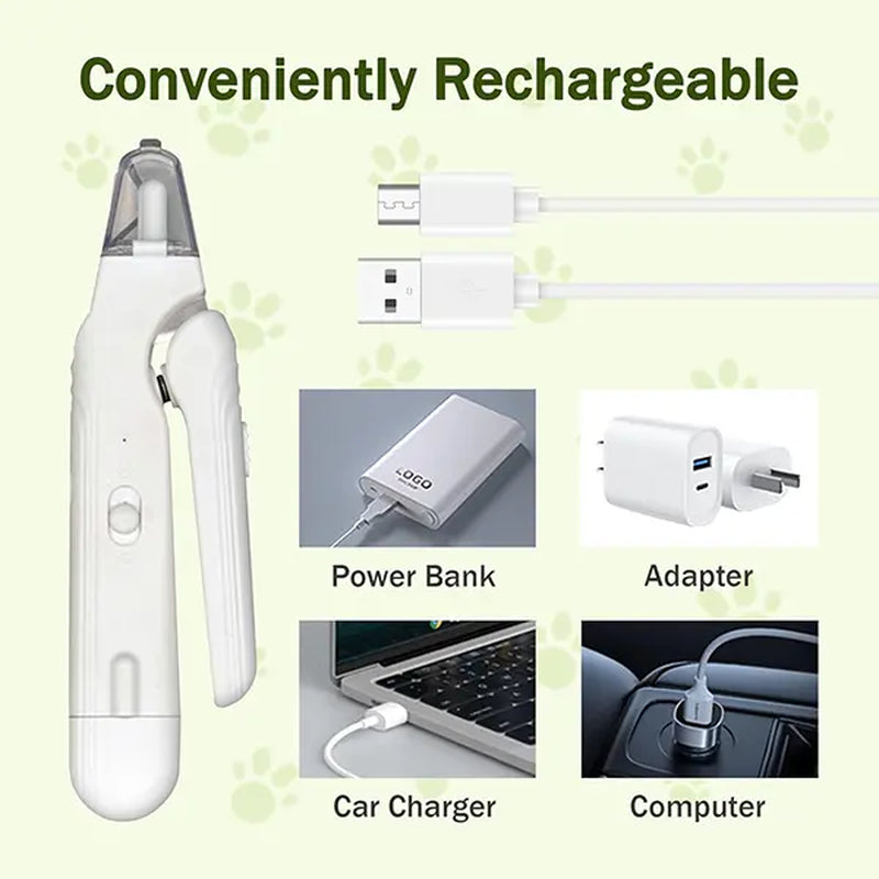 Transform Your Pet's Grooming Routine with the Petlovers 2-In-1 Rechargeable Nail Clipper and Grinder - Ultra Quiet Electric Trimmer for Dogs and Cats!