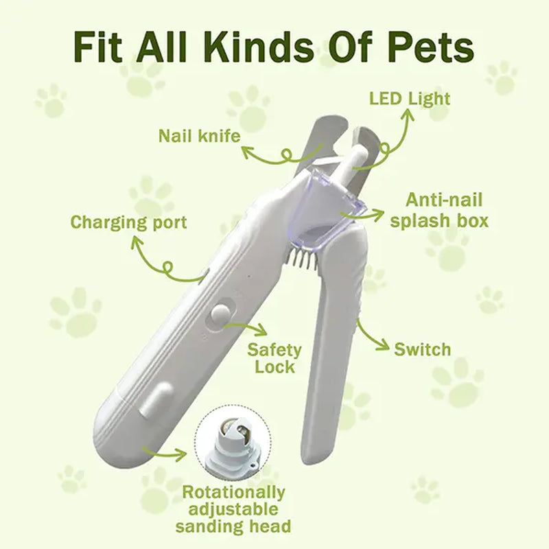 Transform Your Pet's Grooming Routine with the Petlovers 2-In-1 Rechargeable Nail Clipper and Grinder - Ultra Quiet Electric Trimmer for Dogs and Cats!