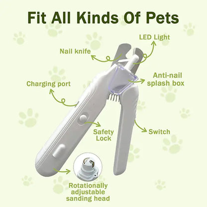 Transform Your Pet's Grooming Routine with the Petlovers 2-In-1 Rechargeable Nail Clipper and Grinder - Ultra Quiet Electric Trimmer for Dogs and Cats!
