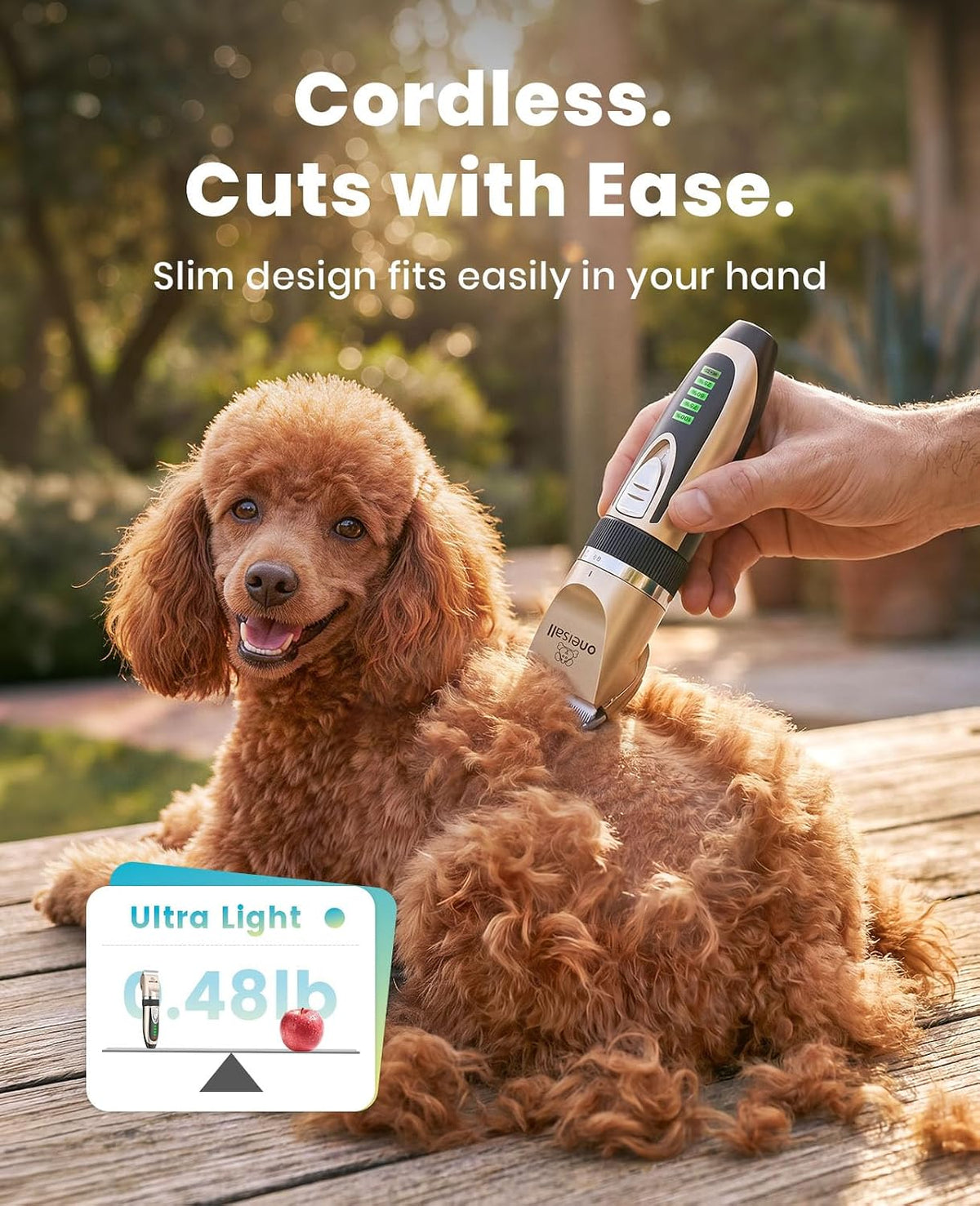 Premium Professional Grooming Clippers for Dogs, Cats, and Rabbits - Cordless, Quiet, and Rechargeable with LCD Display