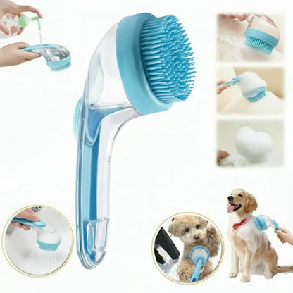 Transform Bath Time with the 2026 Universal 2-in-1 Pet Bath and Grooming Brush – Integrated Soap Dispenser, Ergonomic Handle, and Gentle Massage for Dogs and Cats!